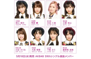 Akb48 59thシングルの発売が5月18日 水 決定 選抜メンバーの発表も Akb48 Team 8 ニュース レポート Akb48 Team 8公式サイト